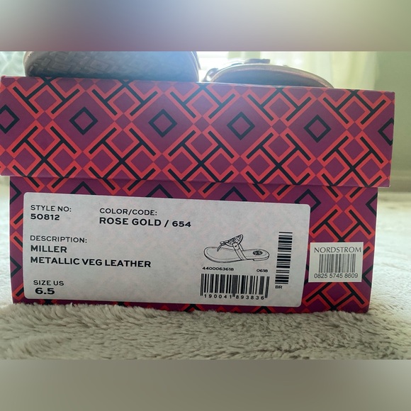 Tory Burch Miller Sandal Rose Gold RARE! 💎 - Picture 3 of 7